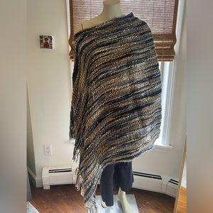Multi-Colored Knit Poncho